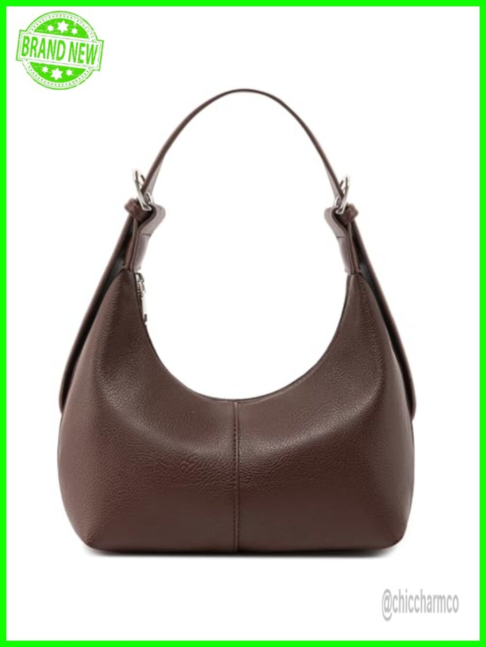 Slouchy Hobo Shoulder Bag PU Leather Crossbody Purse Removable Strap